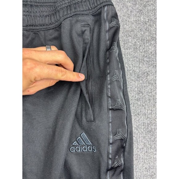 Adidas Track Pants Men's Medium Black Drawstring Pockets Embroidered Logo Jogger - Picture 2 of 10